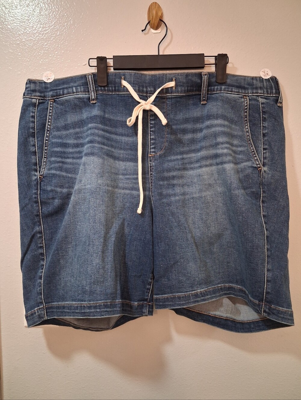 Women’s Drawstring Denim Shorts - Blue